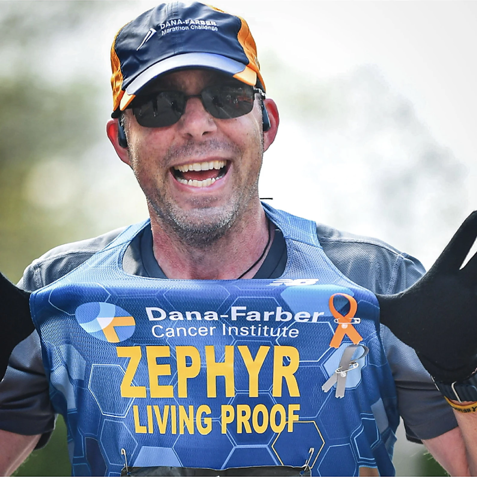 Zephyr running in the BAA Half Marathon